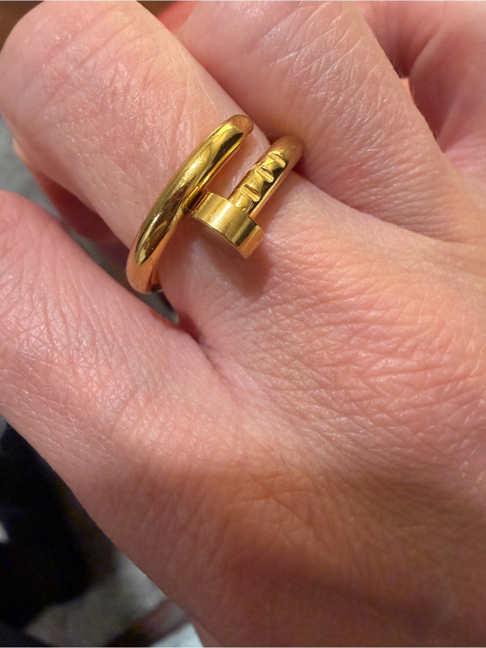 Nail ring in yellow gold - Picture 6 of 7